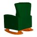 Poltrona Decorativa Melinda Pés Balanço Suede Verde