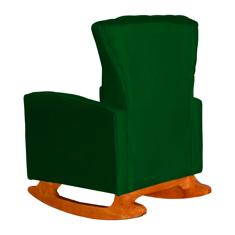 Poltrona Decorativa Melinda Pés Balanço Suede Verde