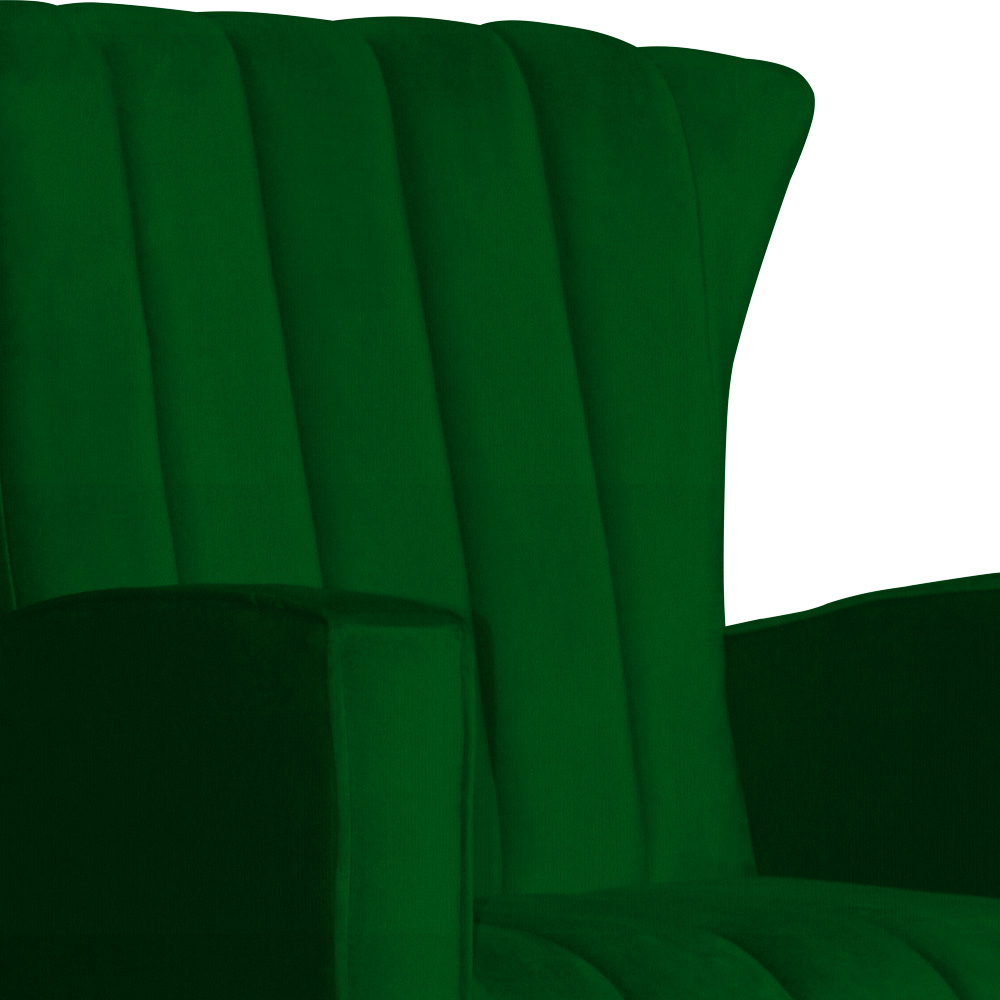 Poltrona Decorativa Melinda Pés Balanço Suede Verde