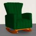 Poltrona Decorativa Melinda Pés Balanço Suede Verde