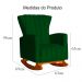 Poltrona Decorativa Melinda Pés Balanço Suede Verde
