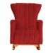 Poltrona Decorativa Melinda Pés Balanço Suede Vermelho