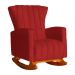 Poltrona Decorativa Melinda Pés Balanço Suede Vermelho