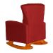 Poltrona Decorativa Melinda Pés Balanço Suede Vermelho