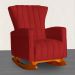 Poltrona Decorativa Melinda Pés Balanço Suede Vermelho