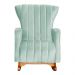 Poltrona Decorativa Melinda Pés Balanço Veludo Acqua