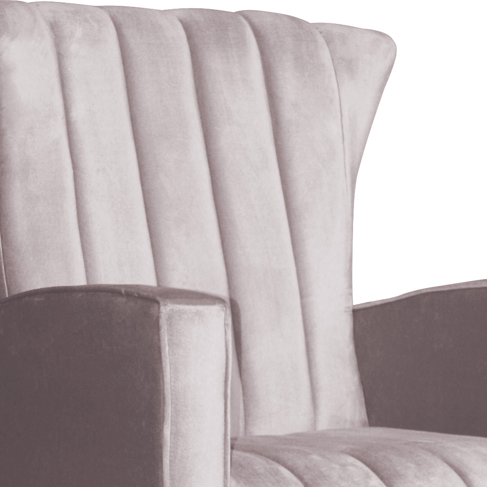 Poltrona Decorativa Melinda Pés Balanço Veludo Rosa