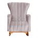 Poltrona Decorativa Melinda Pés Balanço Veludo Rosa
