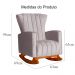 Poltrona Decorativa Melinda Pés Balanço Veludo Rosa