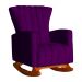 Poltrona Decorativa Melinda Pés Balanço Veludo Roxo
