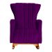 Poltrona Decorativa Melinda Pés Balanço Veludo Roxo