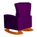 Poltrona Decorativa Melinda Pés Balanço Veludo Roxo
