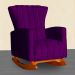 Poltrona Decorativa Melinda Pés Balanço Veludo Roxo