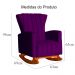 Poltrona Decorativa Melinda Pés Balanço Veludo Roxo