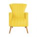 Poltrona Decorativa Melinda Pés Palito Suede Amarelo