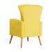 Poltrona Decorativa Melinda Pés Palito Suede Amarelo