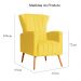 Poltrona Decorativa Melinda Pés Palito Suede Amarelo