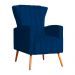Poltrona Decorativa Melinda Pés Palito Suede Azul Marinho