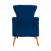 Poltrona Decorativa Melinda Pés Palito Suede Azul Marinho