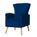 Poltrona Decorativa Melinda Pés Palito Suede Azul Marinho