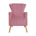 Poltrona Decorativa Melinda Pés Palito Suede Rosa