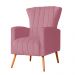 Poltrona Decorativa Melinda Pés Palito Suede Rosa