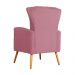 Poltrona Decorativa Melinda Pés Palito Suede Rosa
