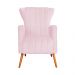 Poltrona Decorativa Melinda Pés Palito Suede Rosa