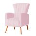 Poltrona Decorativa Melinda Pés Palito Suede Rosa