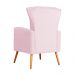 Poltrona Decorativa Melinda Pés Palito Suede Rosa