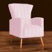Poltrona Decorativa Melinda Pés Palito Suede Rosa