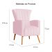 Poltrona Decorativa Melinda Pés Palito Suede Rosa