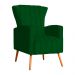 Poltrona Decorativa Melinda Pés Palito Suede Verde