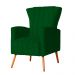 Poltrona Decorativa Melinda Pés Palito Suede Verde