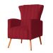 Poltrona Decorativa Melinda Pés Palito Suede Vermelho