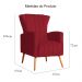 Poltrona Decorativa Melinda Pés Palito Suede Vermelho