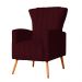 Poltrona Decorativa Melinda Pés Palito Suede Vinho