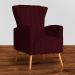 Poltrona Decorativa Melinda Pés Palito Suede Vinho