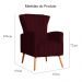 Poltrona Decorativa Melinda Pés Palito Suede Vinho
