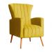 Poltrona Decorativa Melinda Pés Palito Veludo Amarelo
