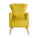 Poltrona Decorativa Melinda Pés Palito Veludo Amarelo