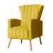 Poltrona Decorativa Melinda Pés Palito Veludo Amarelo