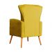Poltrona Decorativa Melinda Pés Palito Veludo Amarelo