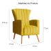 Poltrona Decorativa Melinda Pés Palito Veludo Amarelo