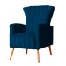 Poltrona Decorativa Melinda Pés Palito Veludo Azul Marinho