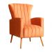 Poltrona Decorativa Melinda Pés Palito Veludo Laranja
