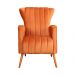 Poltrona Decorativa Melinda Pés Palito Veludo Laranja