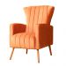 Poltrona Decorativa Melinda Pés Palito Veludo Laranja