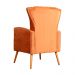 Poltrona Decorativa Melinda Pés Palito Veludo Laranja
