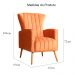 Poltrona Decorativa Melinda Pés Palito Veludo Laranja